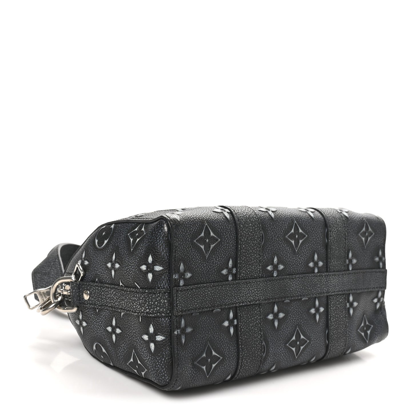 Cowhide Faded Monogram City Keepall Charcoal