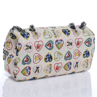 Chanel Canvas Coco Hearts East West Flap 3 of 8