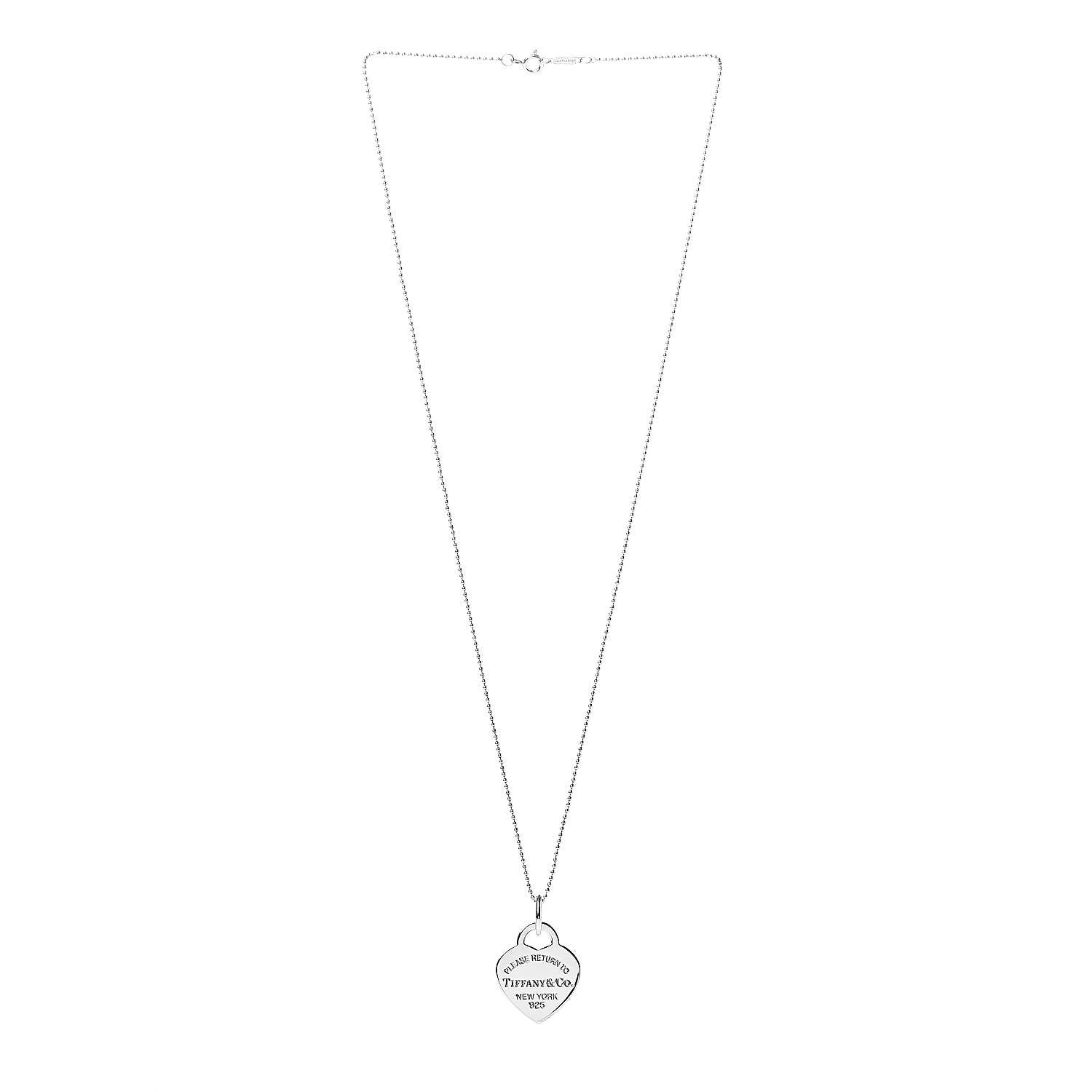 Tiffany Sterling Silver Long Return to Tiffany Heart Pendant Necklace 3 of 4