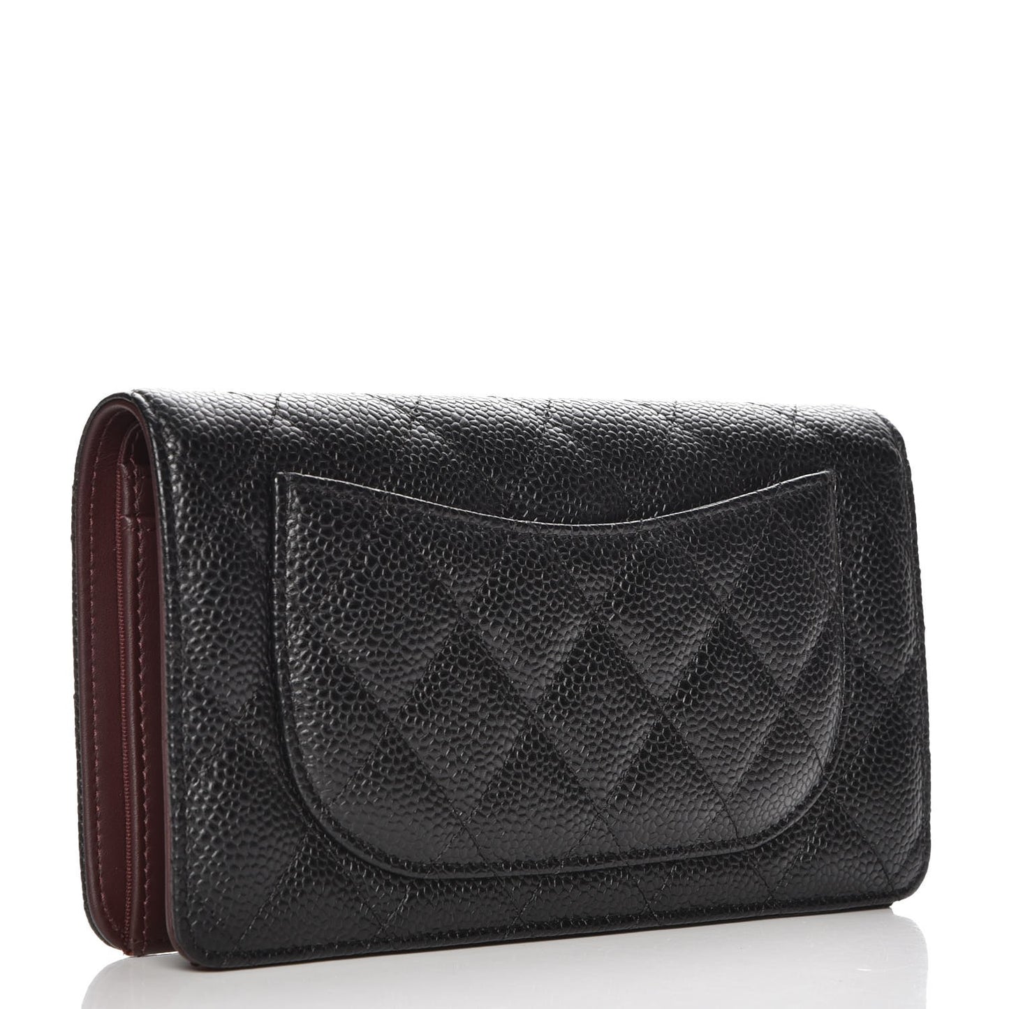 Caviar Quilted Yen Wallet Black