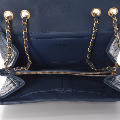 Chanel Calfskin Stitched Thin City Flap Dark Blue 5 of 9