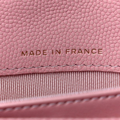 Chanel Caviar Chevron Quilted Large Gusset Flap Wallet Pink 7 of 13