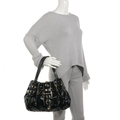 Jimmy Choo Patent Studded Medium Riki Black 2 of 8