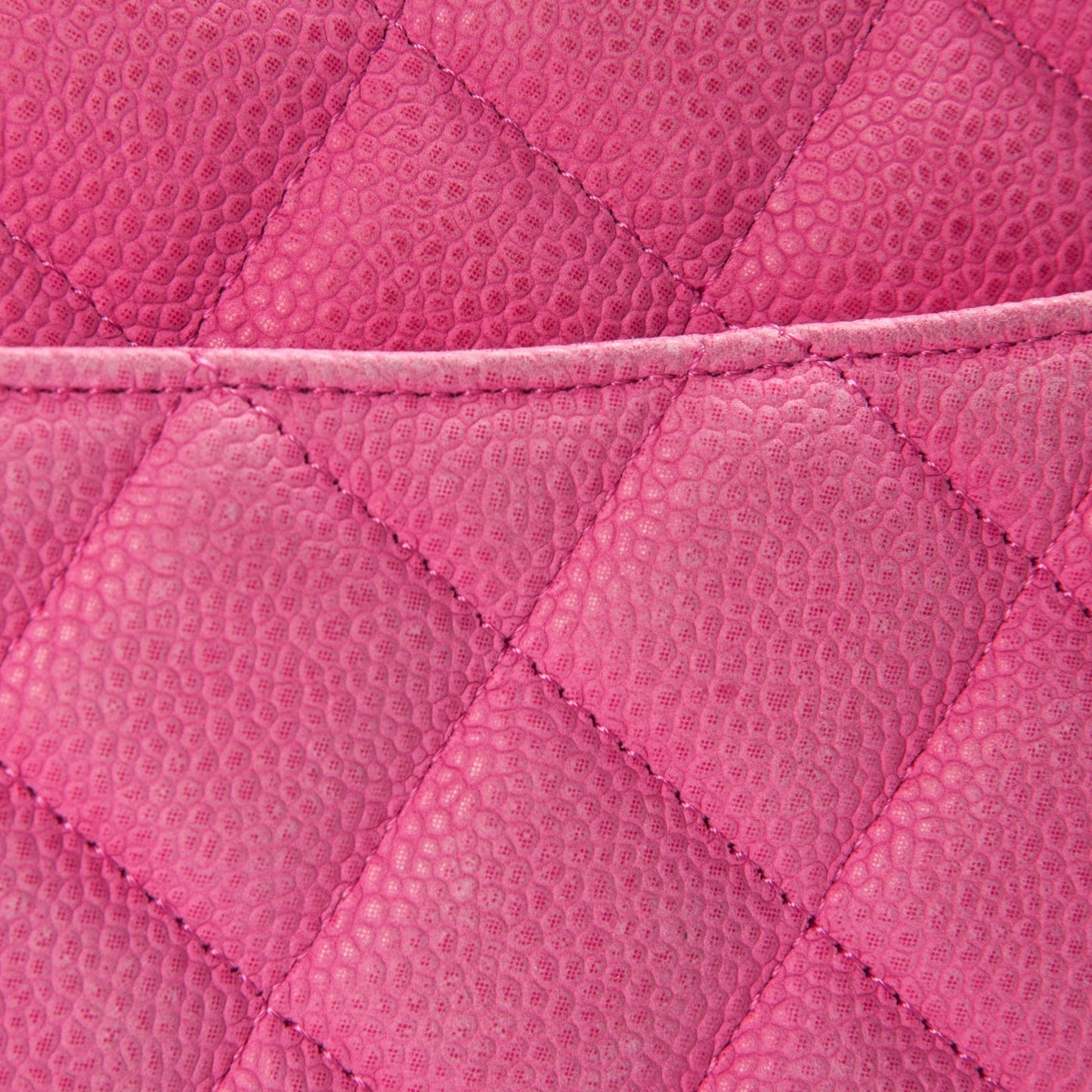 Iridescent Caviar Quilted Jumbo Double Flap Pink
