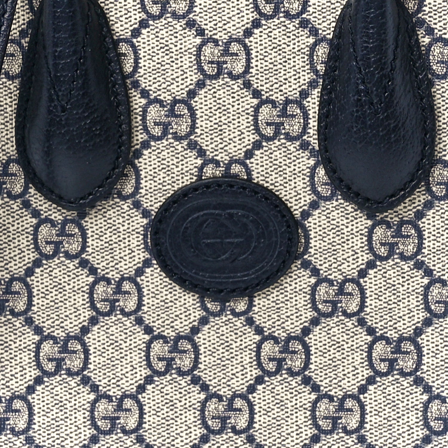 Gucci GG Supreme Monogram Textured Dollar Calfskin Mini Retro Interlocking G Tote Bag Beige Blue 8 of 11