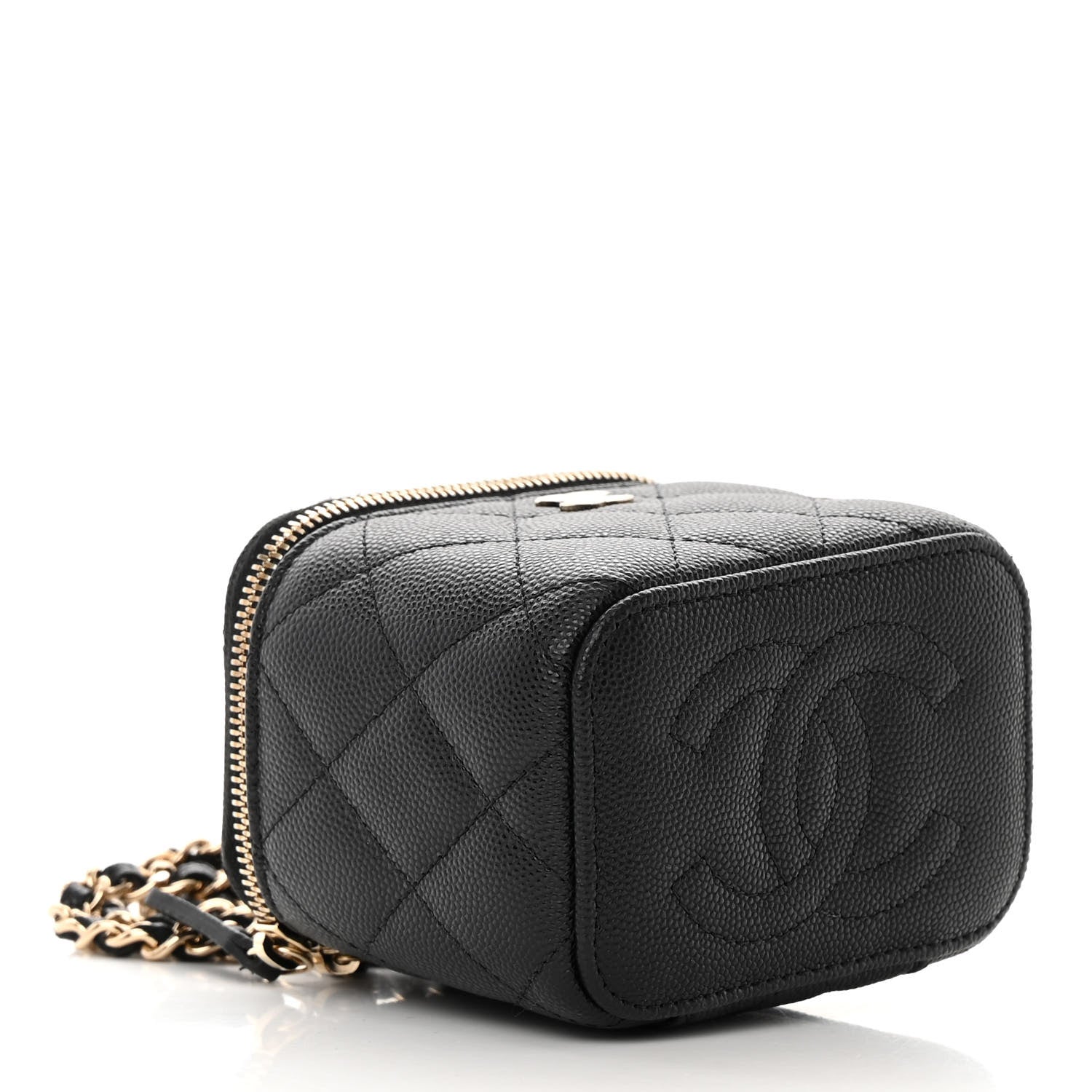 Chanel Caviar Quilted Mini Vanity Case With Chain Black 4 of 12