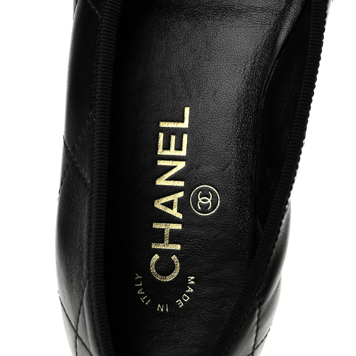 Chanel Lambskin Quilted CC Cambon Ballet Flats 36 Black White 8 of 9