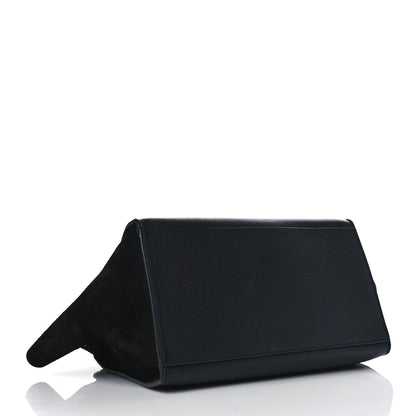 Celine Drummed Calfskin Suede Small Trapeze Black 3 of 8