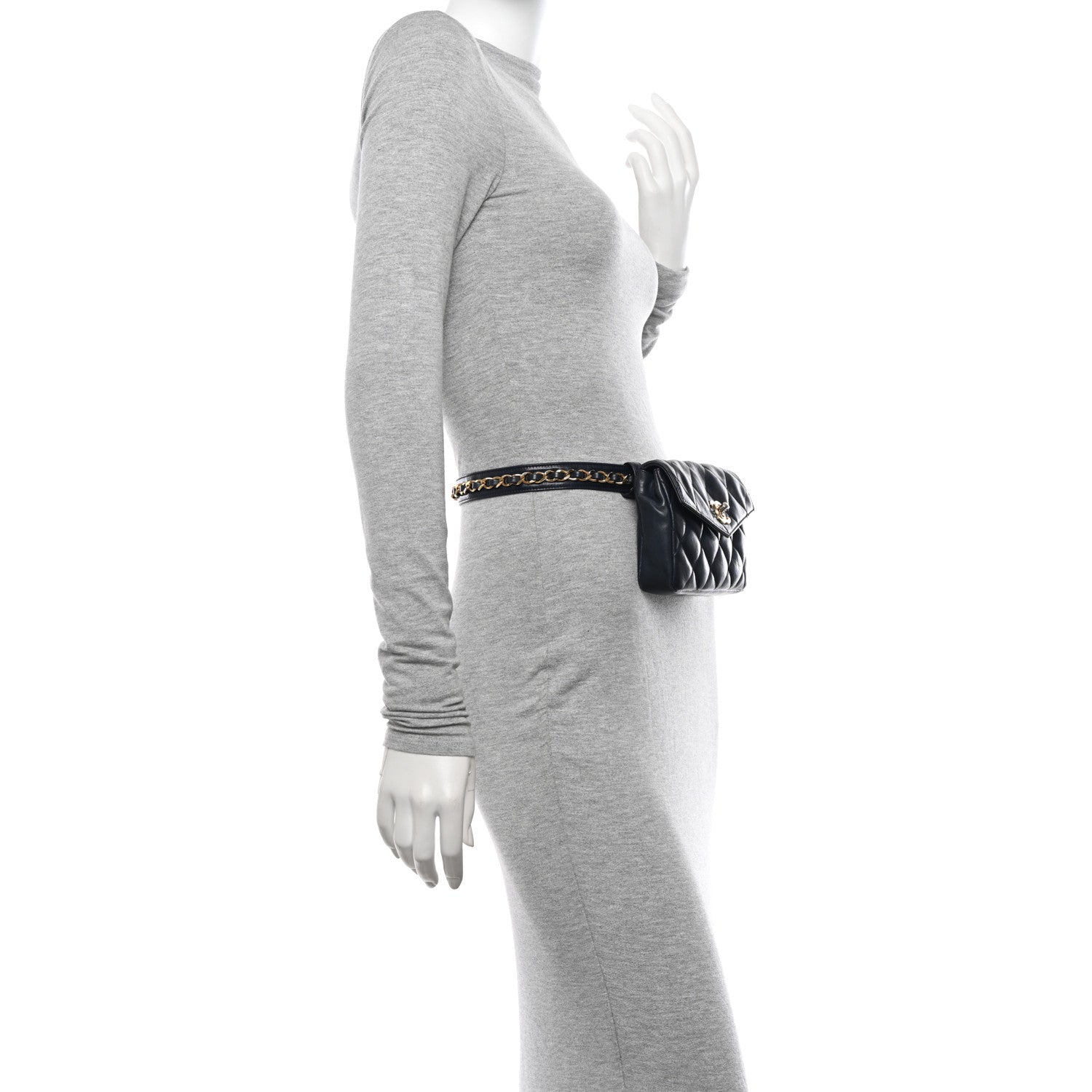 Chanel Lambskin Quilted Flap Waist Belt Bag 75 30 Navy 2 of 11