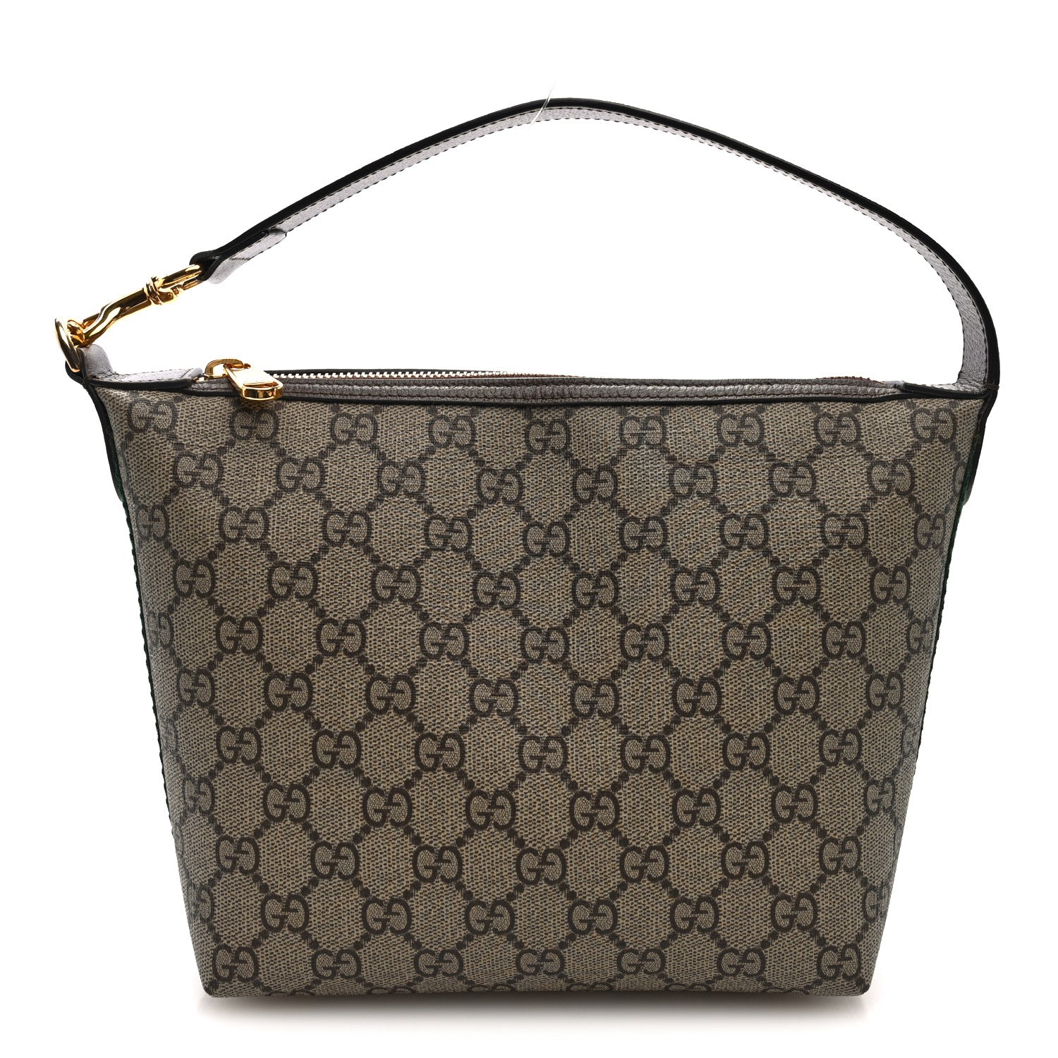 Gucci GG Supreme Monogram Textured Calfskin Web Super Mini Ophidia Shoulder Bag Beige Ebony New Acero 1 of 9