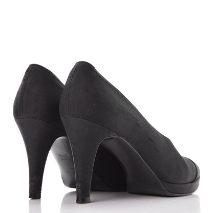 Chanel Grosgrain Cap Toe Pumps 37.5 Black 4 of 19