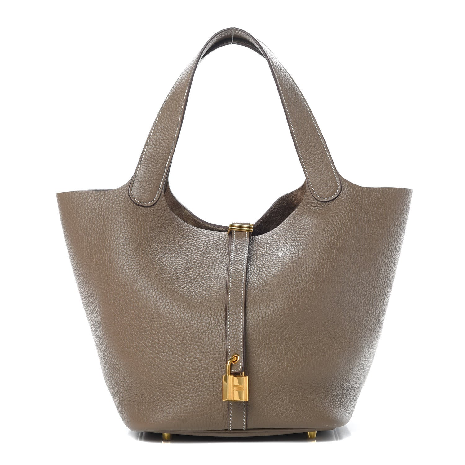 Hermes Taurillon Clemence Picotin Lock 22 MM Etoupe 1 of 13