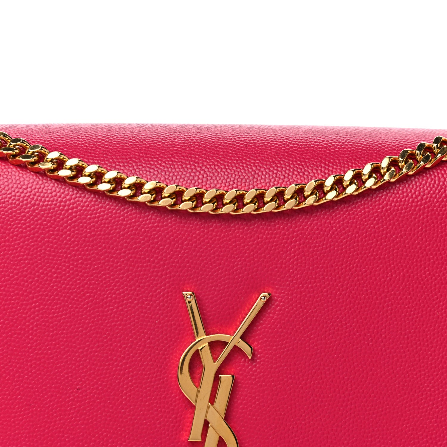 Saint Laurent Grain De Poudre Medium Monogram Kate Satchel Lipstick Fuchsia 7 of 18