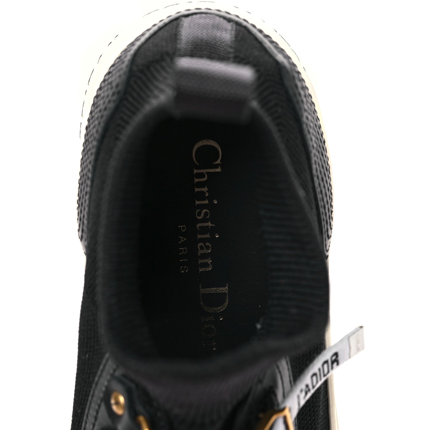Christian Dior Technical Knit Calfskin Womens Walk'N'Dior High Top Sneakers 35.5 Black 7 of 8