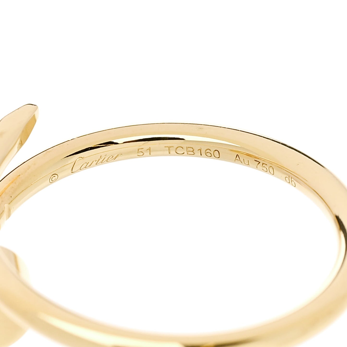 18K Yellow Gold Small Juste Un Clou Ring 51 5.75