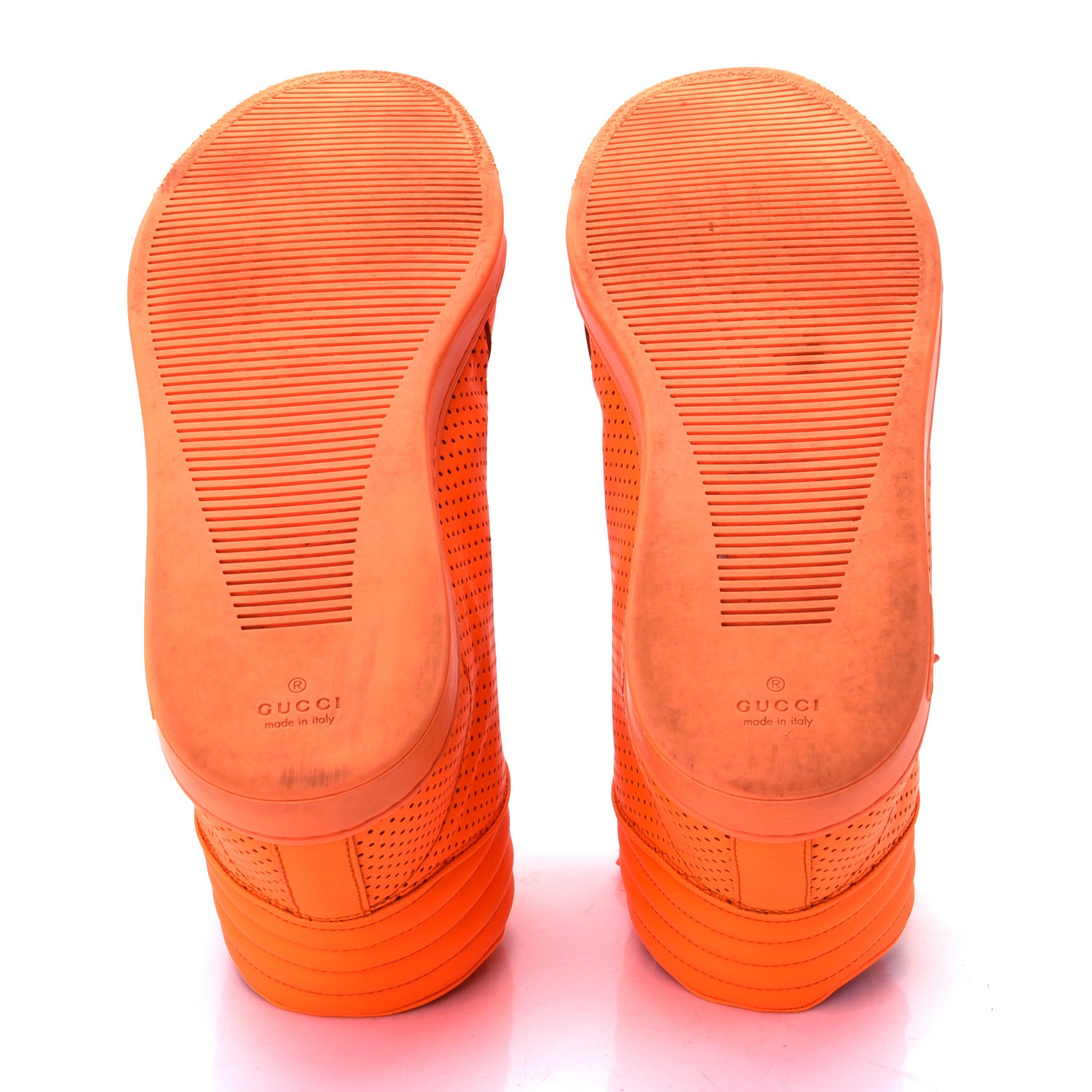 Gucci Fluo Matte Calfskin Coda High Top Sneakers 9 Fluorescent Orange 4 of 4