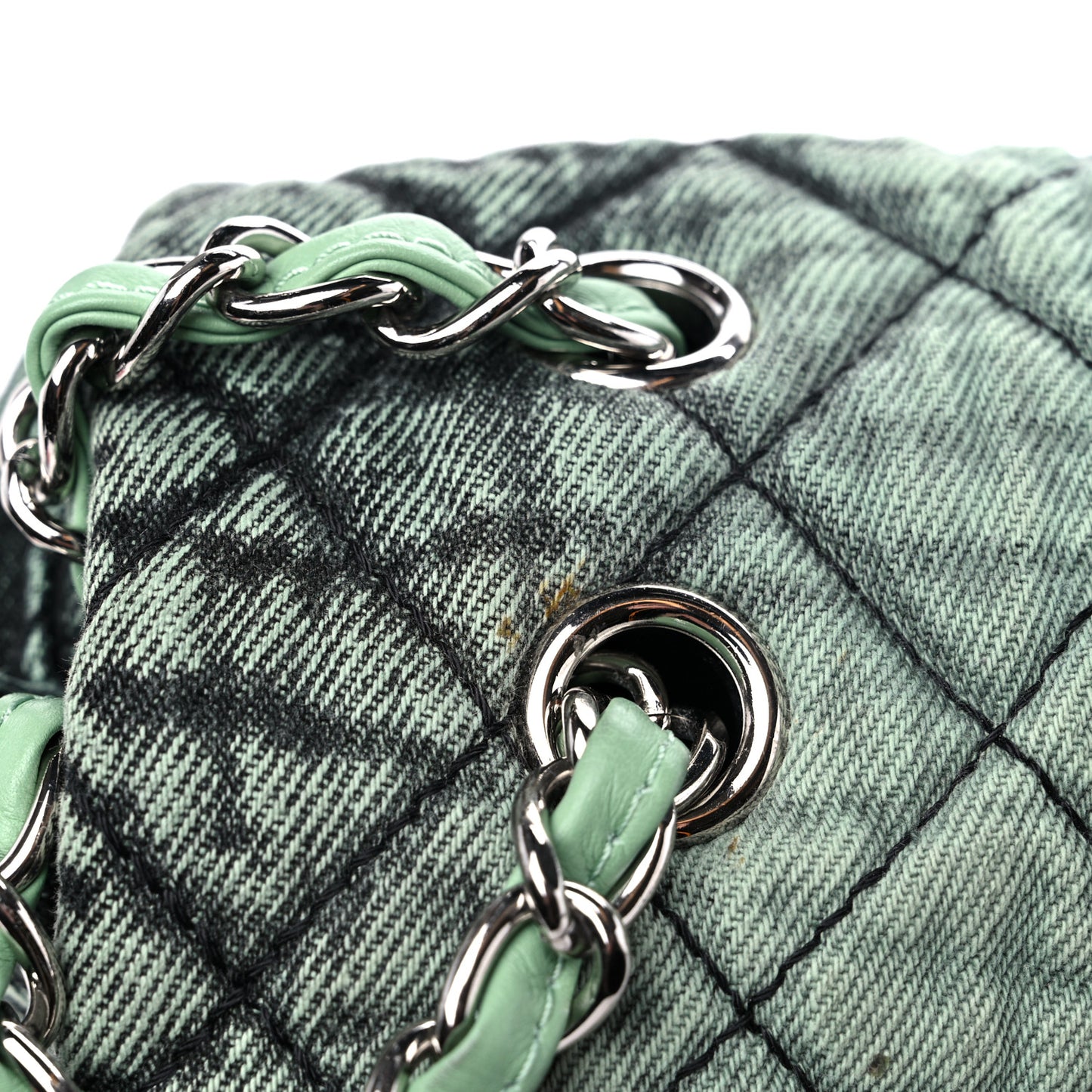 Denim Quilted Denimpression Flap Green Black