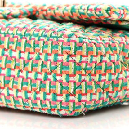 Chanel Tweed Quilted Medium Double Flap Multicolor Green 10 of 12