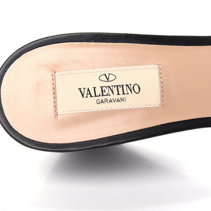 Valentino Garavani Calfskin Nappa Rockstud Wedge Sandals 39 Black 8 of 11