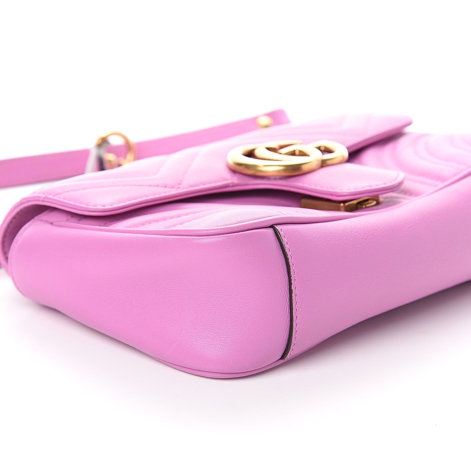 Gucci Calfskin Matelasse Mini GG Marmont Shoulder Bag Candy Mousse 6 of 7