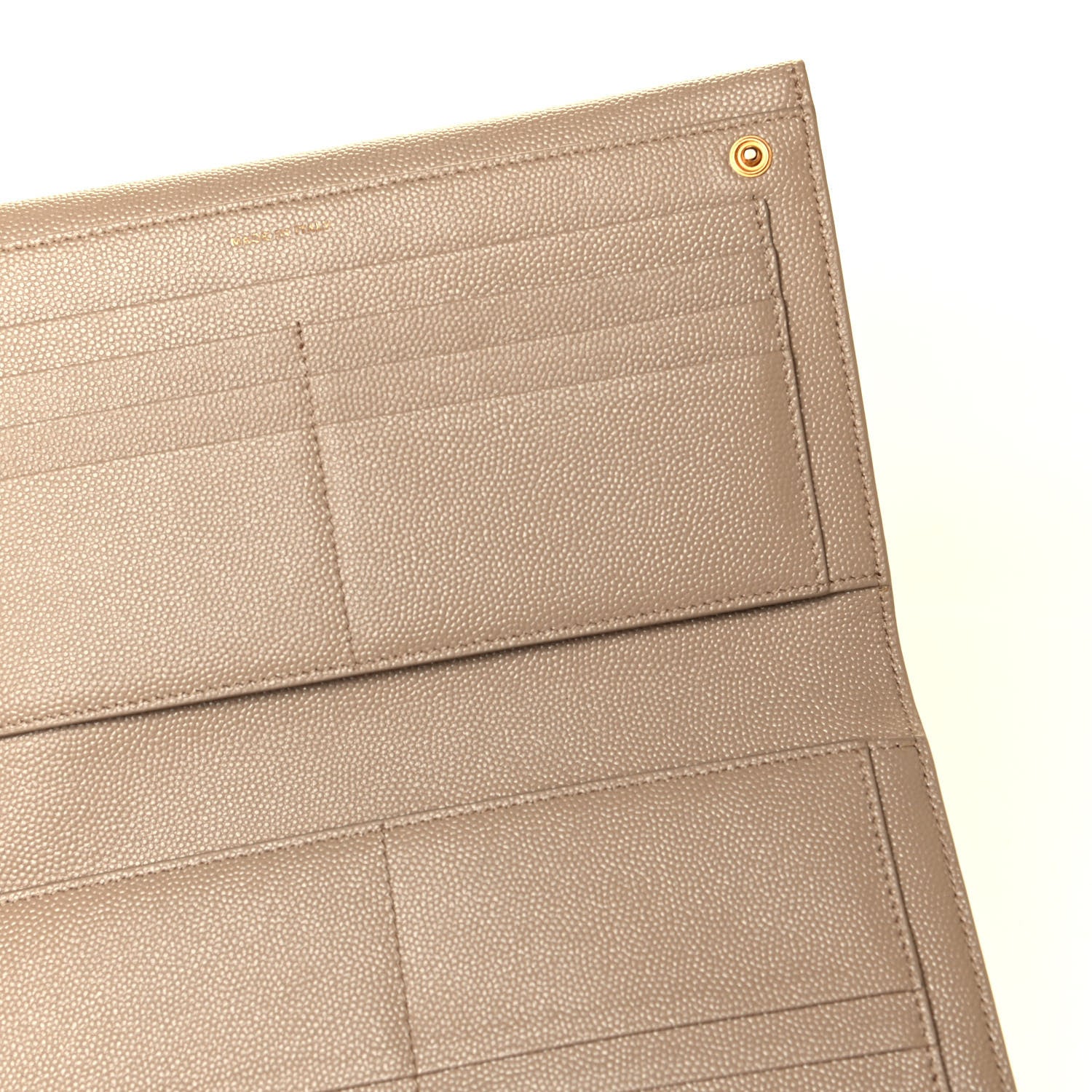 Saint Laurent Grain De Poudre Monogram Uptown Wallet Dark Beige 6 of 7