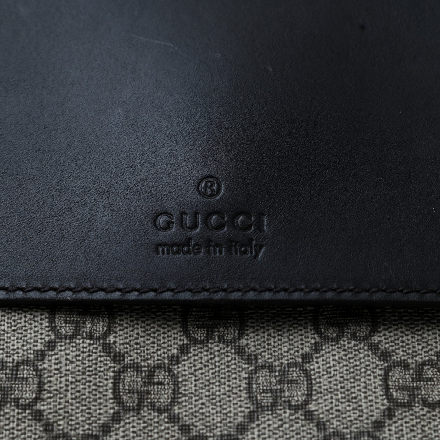 GG Supreme Monogram Portfolio Case Black