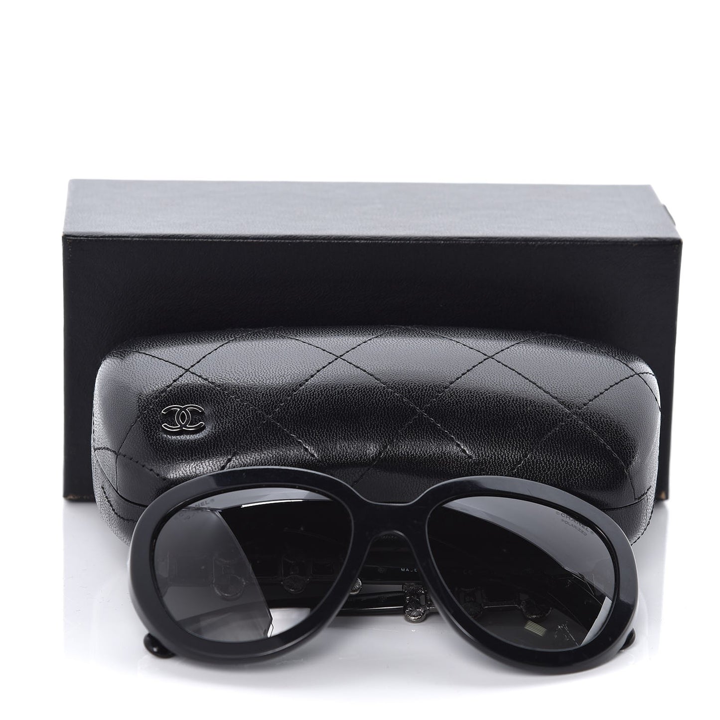 Pearl Crystal Bijoux Polarized Sunglasses 5335-B-A Black