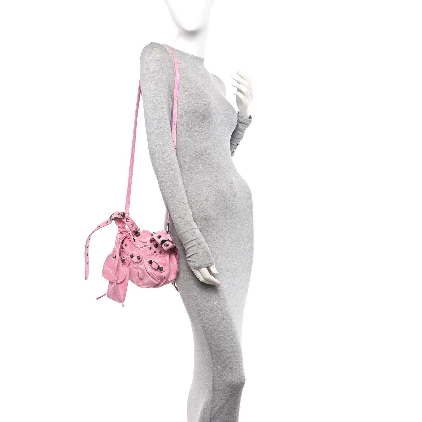 Denim BB Monogram Le Cagole Shoulder Bag XS Pink