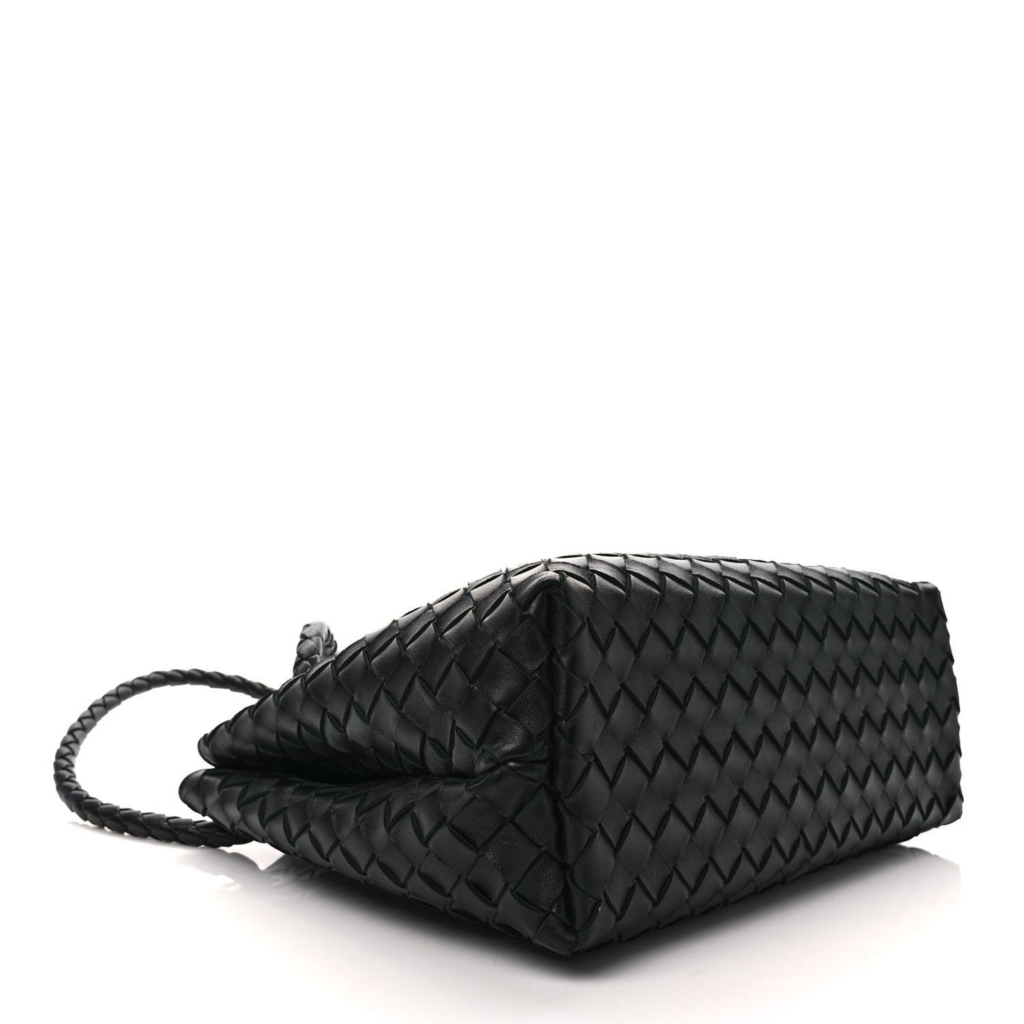 Nappa Intrecciato Medium Andiamo Shoulder Bag Black