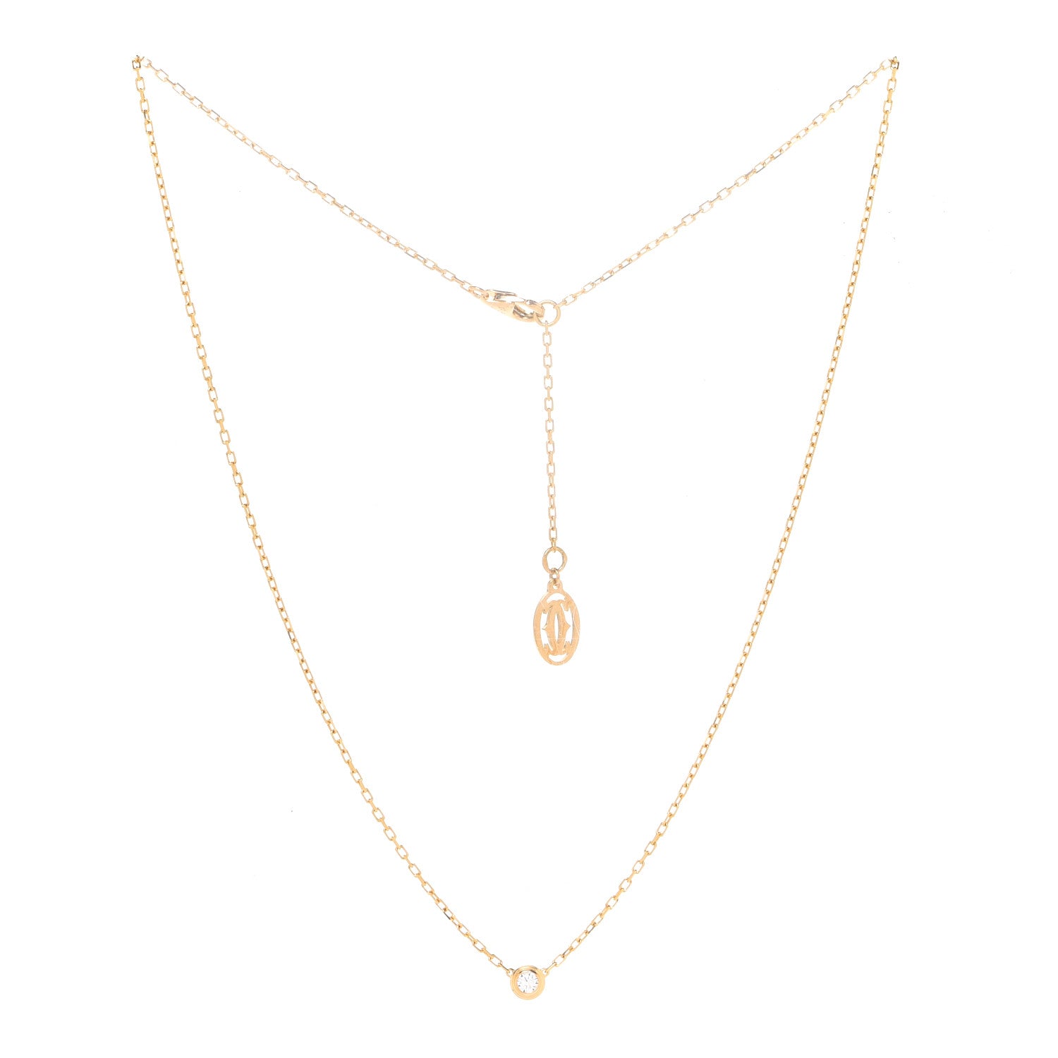 Cartier 18K Yellow Gold Diamond SM D'Amour Pendant Necklace 3 of 5