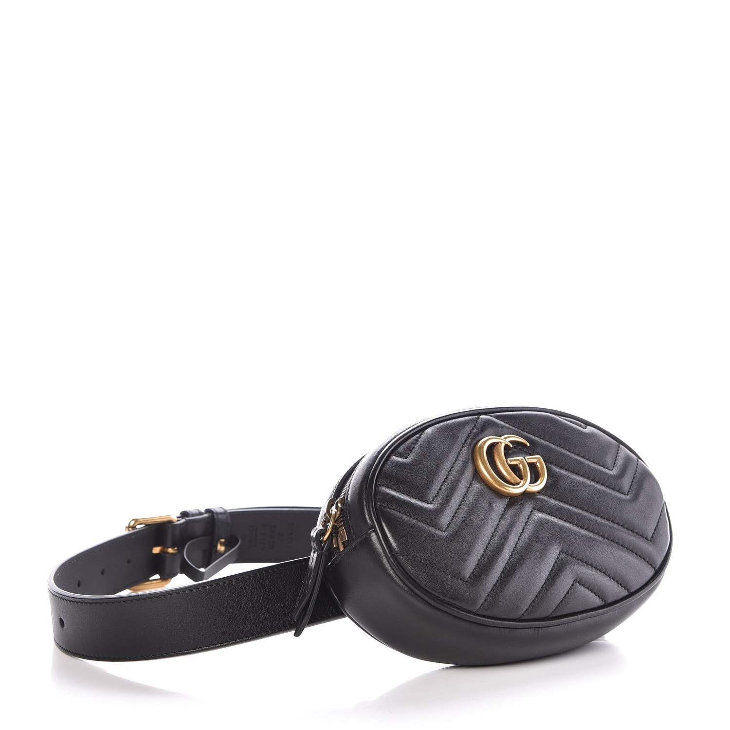 Gucci Calfskin Matelasse GG Marmont Belt Bag 75 30 Black 4 of 8