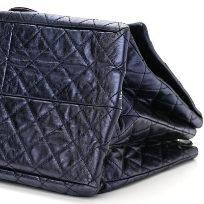 Chanel Metallic Calfskin Quilted XL Accordion Reissue Flap Navy 11 of 14