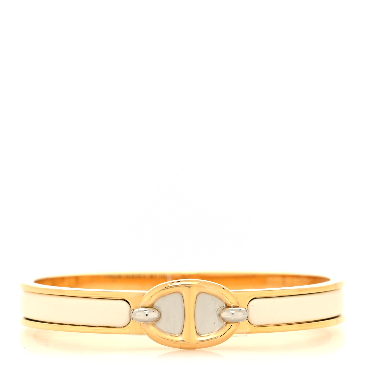 Hermes Enamel Mini Farandole Clic Chaine D'Ancre Bracelet Creme 1 of 5