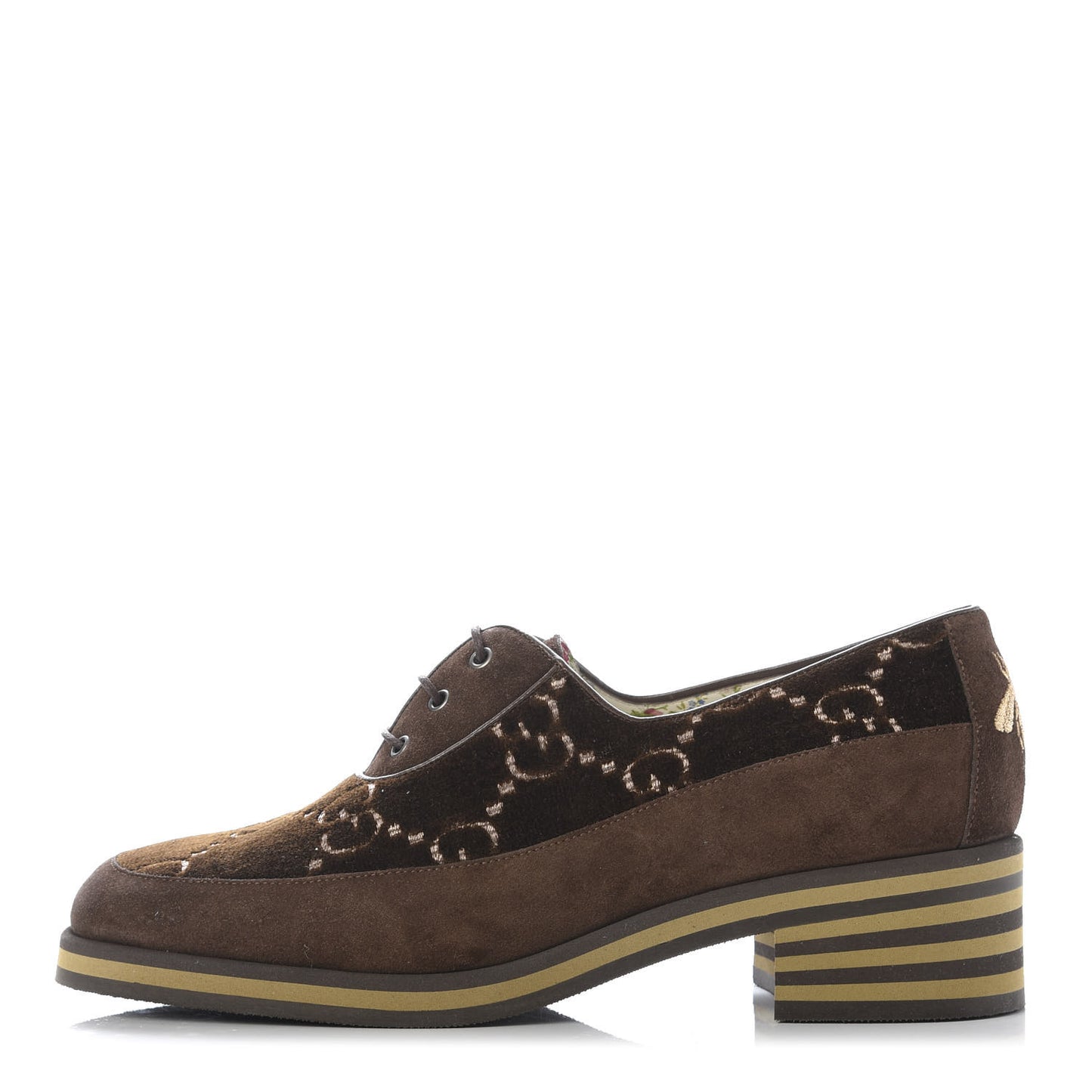 Velvet GG Monogram Thompson Derby Loafers 39.5 Vintage Cocoa Brown