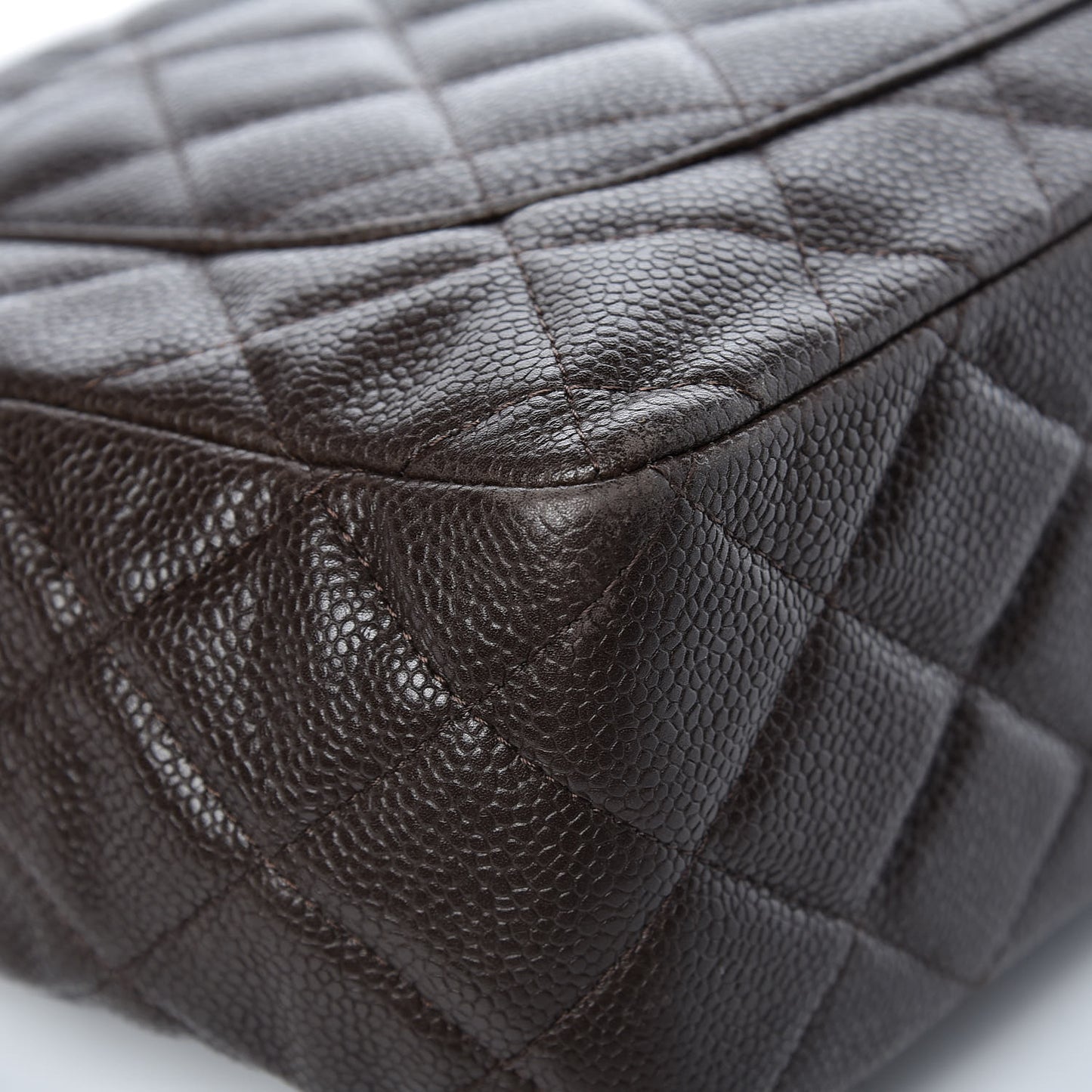 Caviar Quilted Jumbo Single Flap Brown