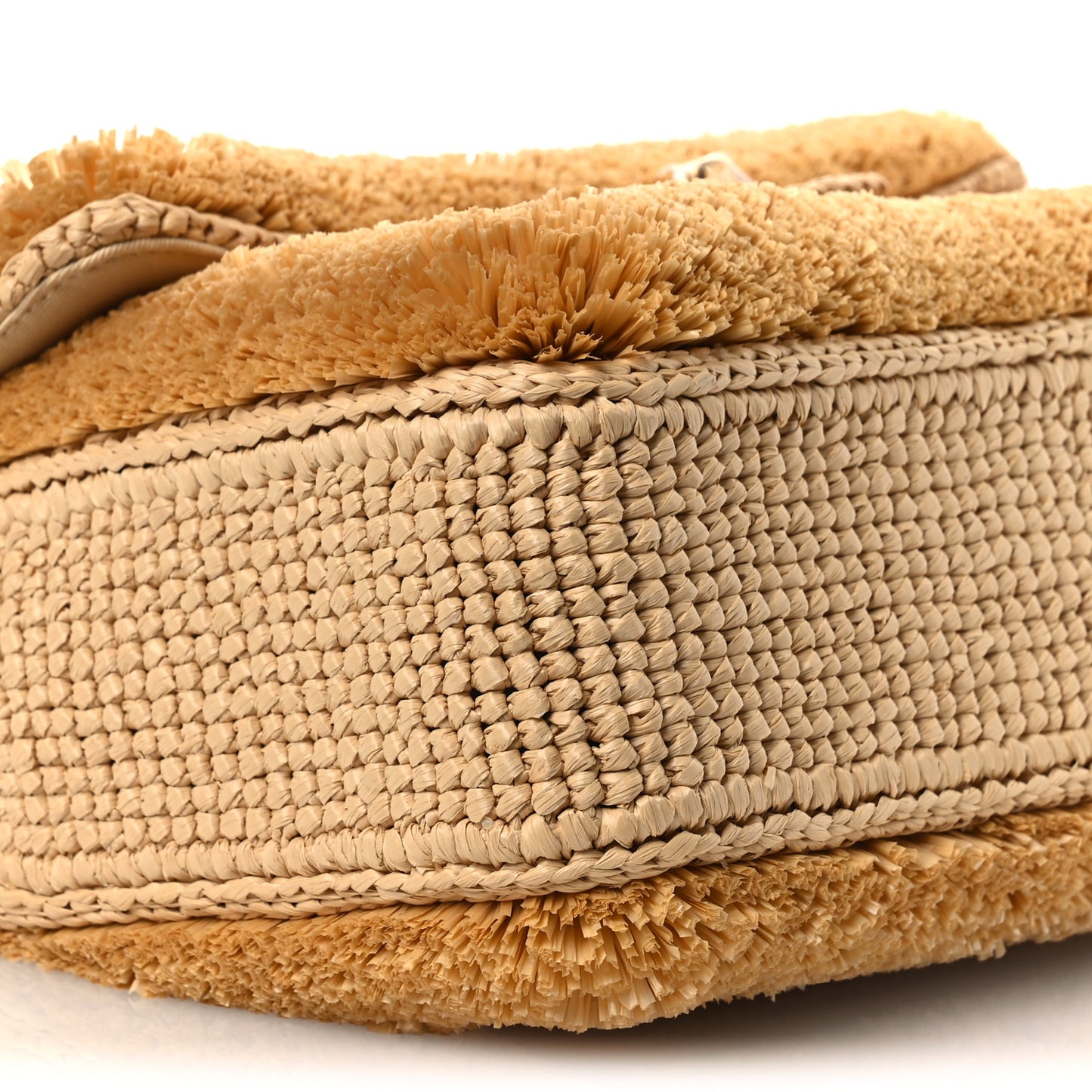 Braided Raffia Coco Beach Flap Beige