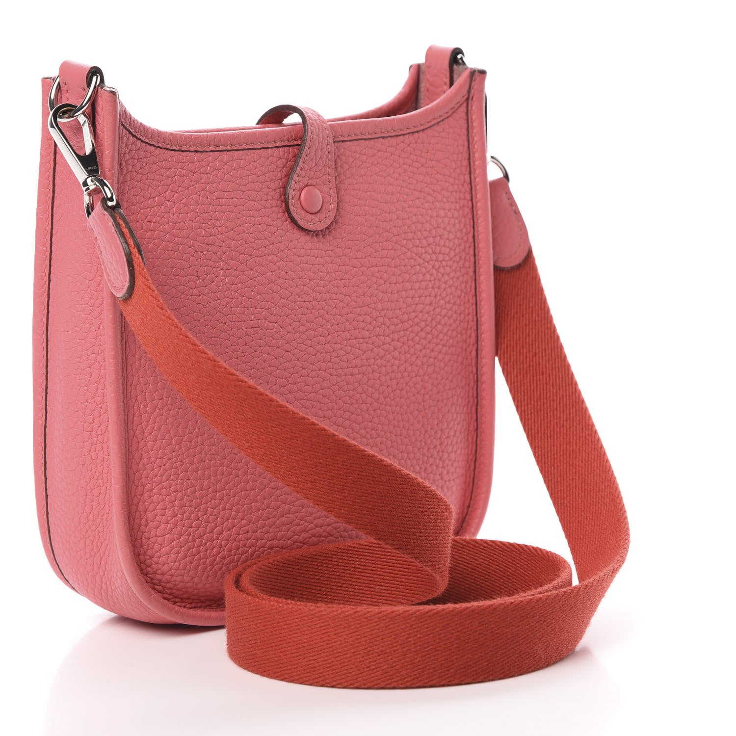 Hermes Taurillon Clemence Amazone Evelyne TPM Rose Azalee Rouge Pivoine 3 of 11