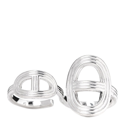 Hermes Sterling Silver TGM Chaine d'Ancre 24 Double Ring 50 5.25 1 of 6
