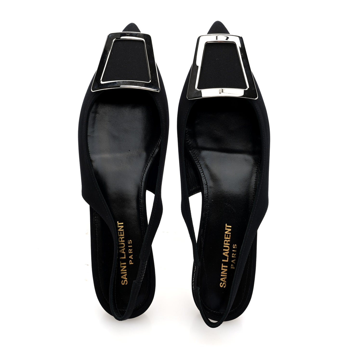 Crepe De Chine Vivi 10 Plate Slingback Flats 37.5 Black