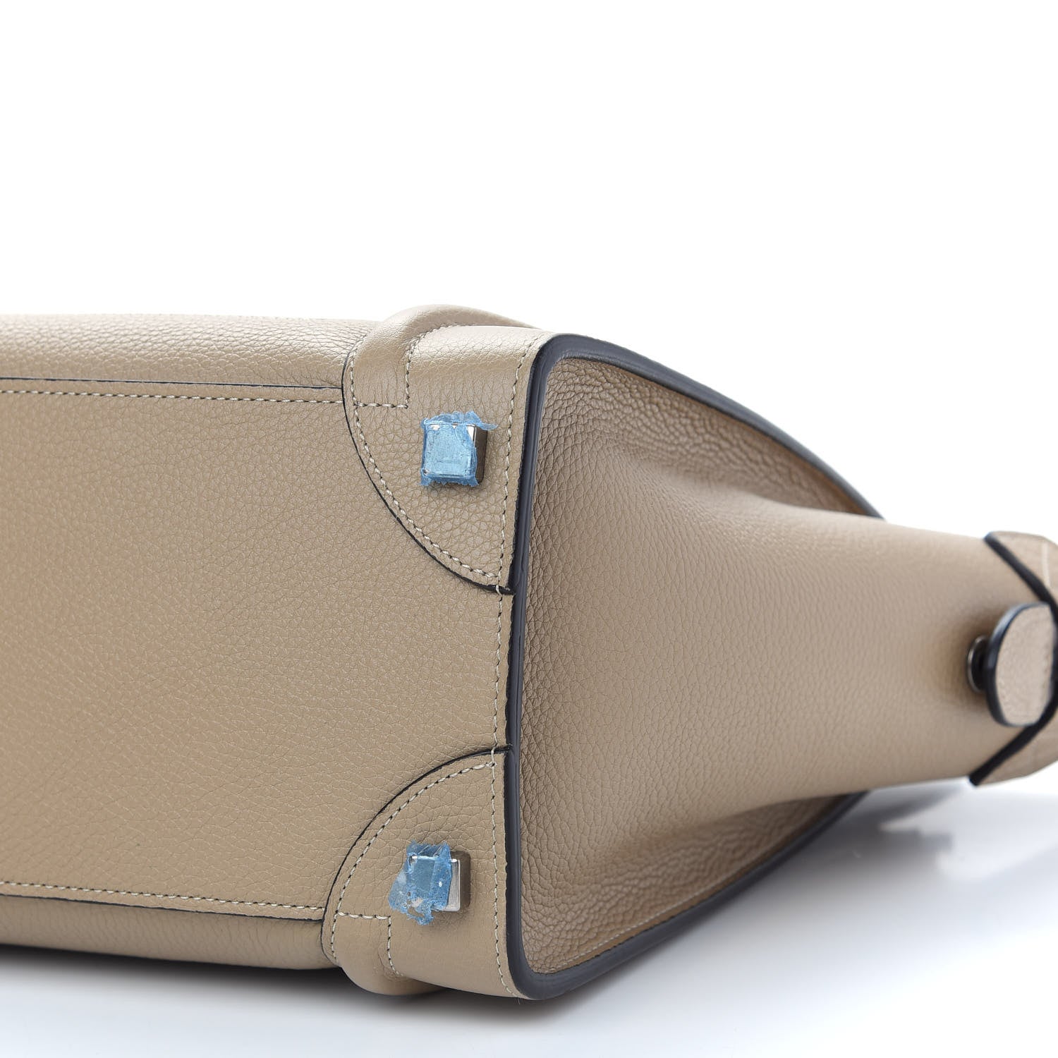 Celine Drummed Calfskin Micro Luggage Dune 9 of 10