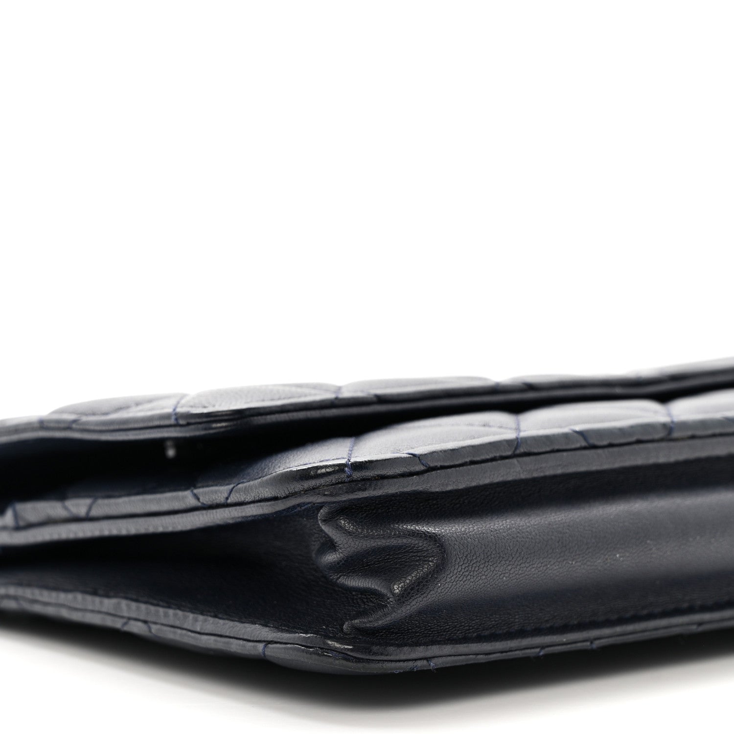 Chanel Quilted Wallet On Chain WOC  Navy Blue 10 of 12