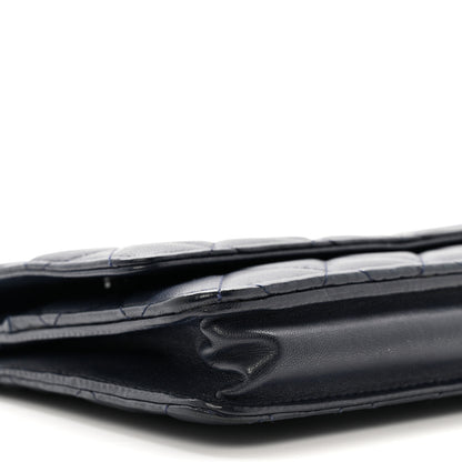 Chanel Quilted Wallet On Chain WOC  Navy Blue 10 of 12