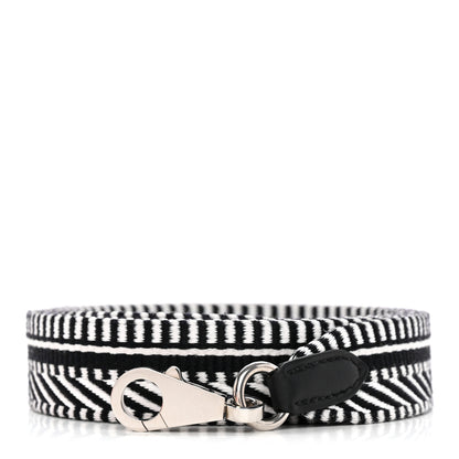 Hermes Toile Swift 25mm Sangle Cavale Shoulder Strap Black Ecru 1 of 5