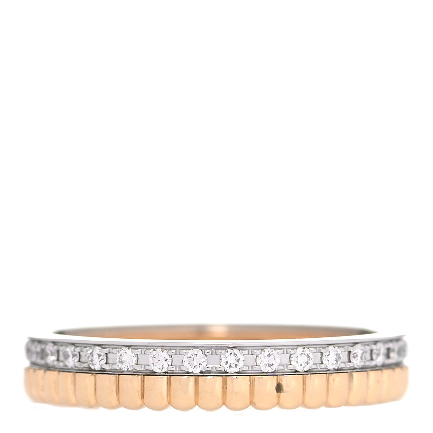 Boucheron 18K Yellow White Gold Diamond Quatre Radiant Wedding Band Ring 51 5.75 3 of 6