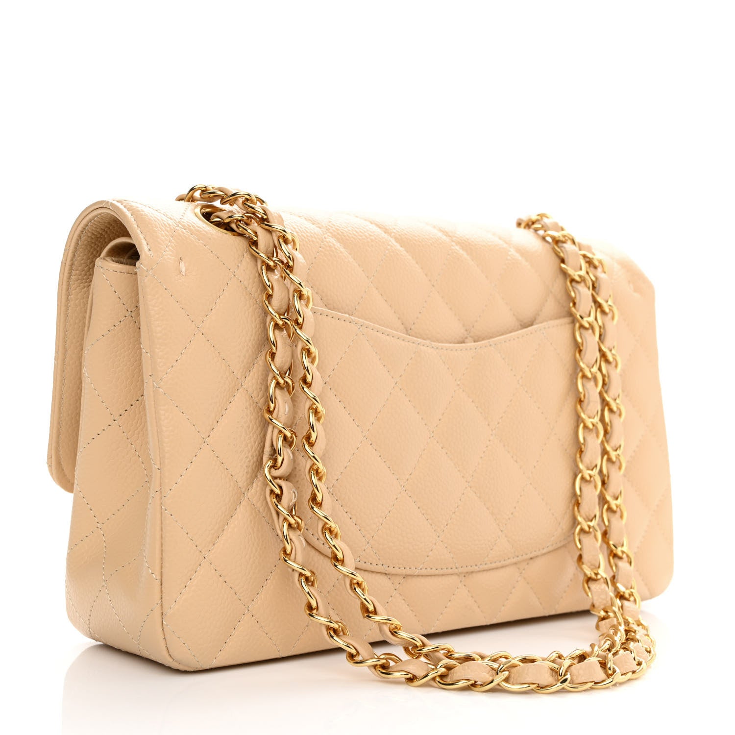 Chanel Caviar Quilted Medium Double Flap Beige 3 of 11