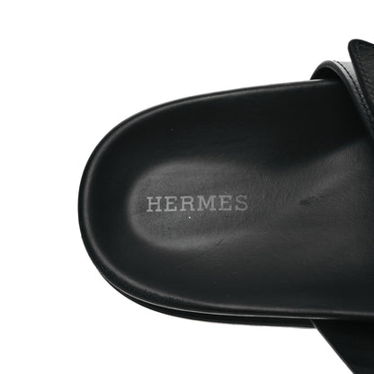 Hermes Calfskin Womens Chypre Sandals 38 Black 8 of 9