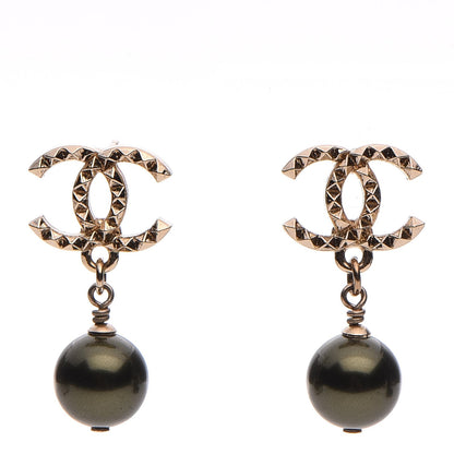 Chanel Bead CC Drop Earrings Gold 1 of 6