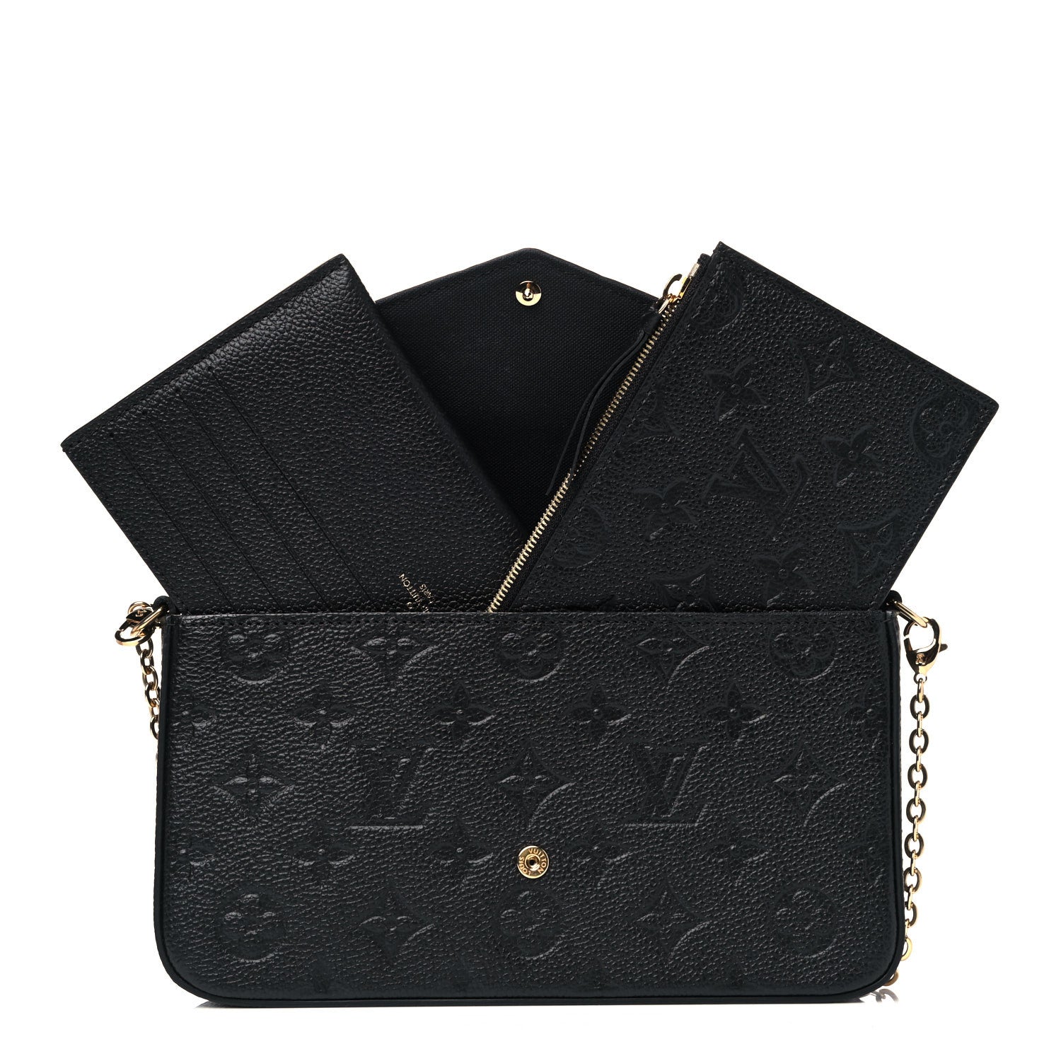 Louis Vuitton Empreinte Pochette Felicie Chain Wallet Black 5 of 10