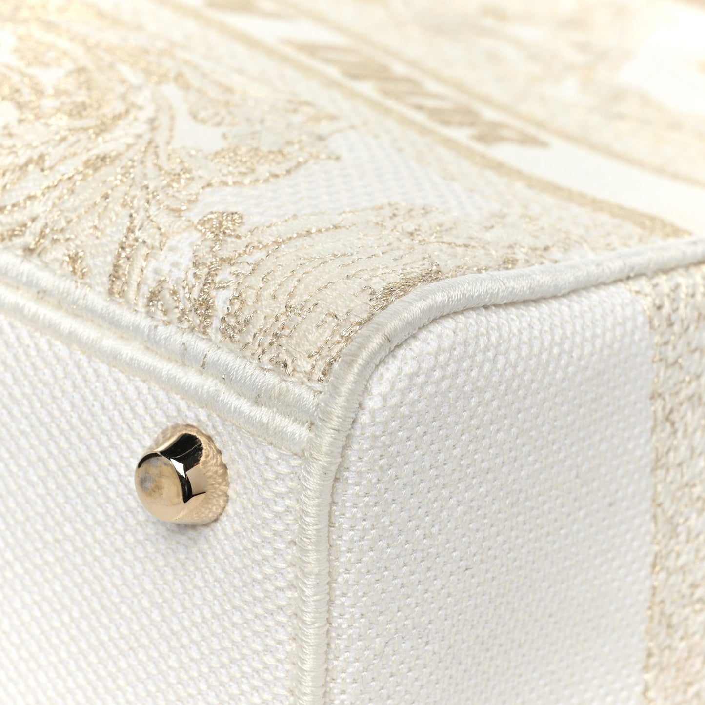 Canvas Around The World Stella Embroidered Medium Lady D-Lite White Gold