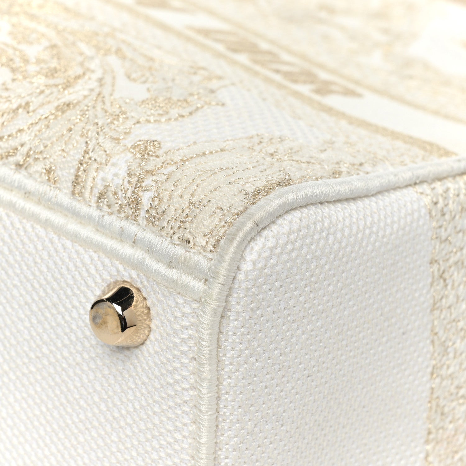 Christian Dior Canvas Around The World Stella Embroidered Medium Lady D-Lite White Gold 10 of 14